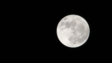 Full moon on a black night sky