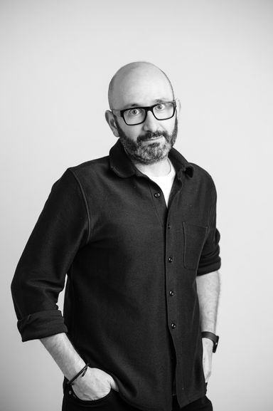 Black and white profile photo of Vadim Feldman